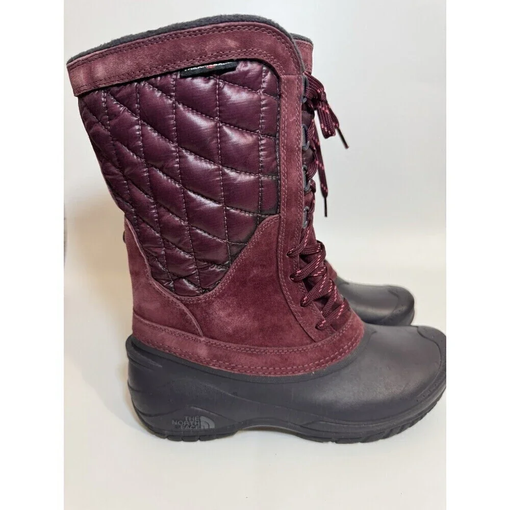 The North Face authentically burgundy waterproof lace-up boots size 9